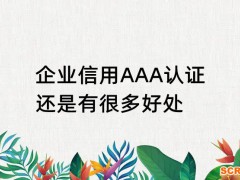 企業(yè)信用AAA認(rèn)證還是有很多好處
