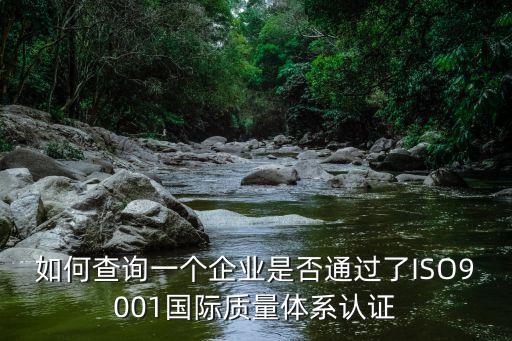 如何查詢一個企業(yè)是否通過了ISO9001國際質(zhì)量體系認(rèn)證