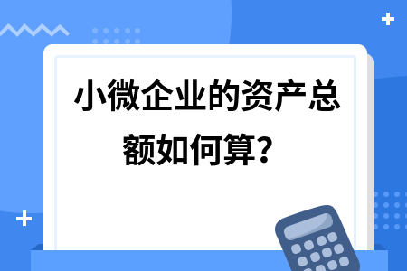 小微企業(yè)的資產(chǎn)總額如何算？